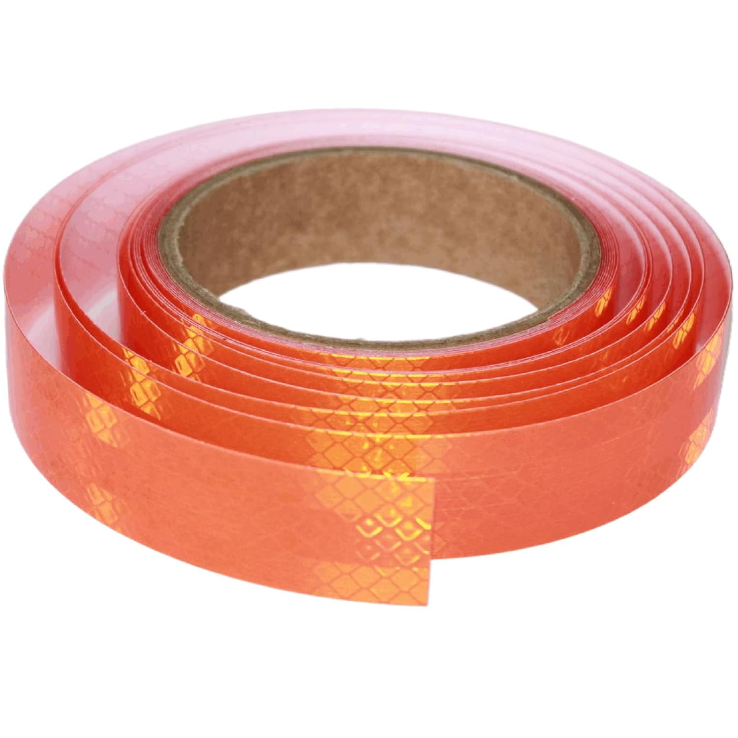 Non Fading Reflective Tape Orange Outdoor Waterproof 1 inch, High Visibility Industrial Marking Tape, Safety Adhesive Stickers (15 feet)