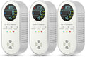 Carbon Monoxide Detectors Plug in & Gas Leak Detector, Travel Carbon Monoxide Detector with Battery Backup - Brightness & Volume Adjustment Temperature & Humidity for Home/RV/Travel/Camping (3 Packs)