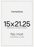 Homeforia 15x21.25 White Wood Puzzle Frame, High End Oak 15 x 21.25 Frames without Mat, Wooden 21.25x15 Thin Hanging Picture Frame for Wall, 15by21.25 Poster Frames, Tempered Glass, Wall Kit, Set of 1