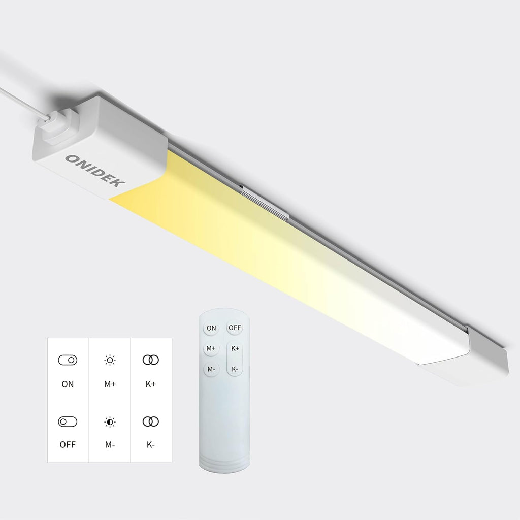 Under Cabinet Lights with Plug. 2700K-6500K Dimming and Color. with Wireless Control Panel and Remote Control.25W 2500LM for Garage, Kitchen, Bathroom, Closet, Office (36 inch)