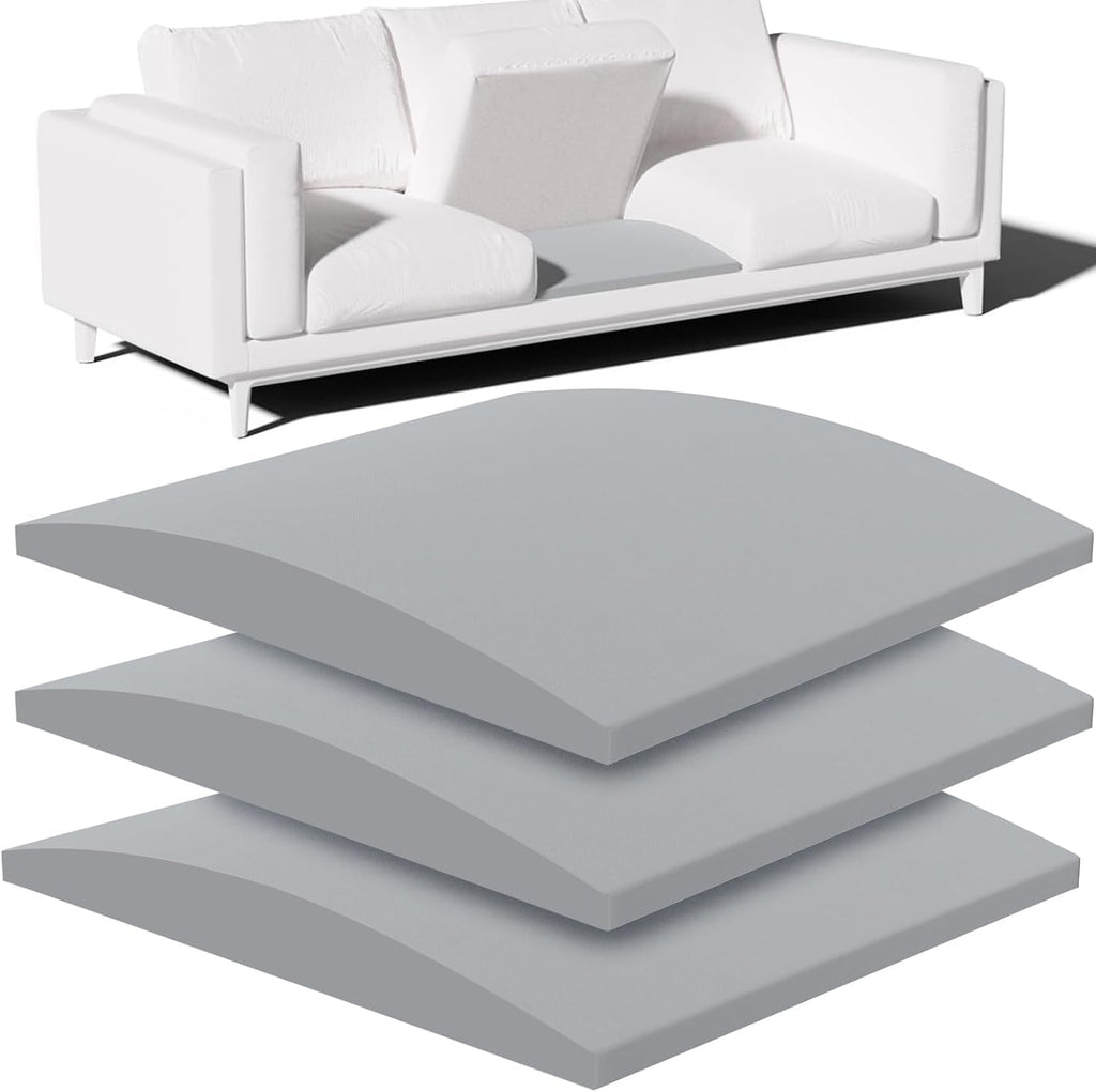 Couch Cushion Support, Sofa Cushion Support for Sagging Couch Seat, Couch Replacement Insert, 20"x20"x2", High Density Foam Furniture Seat Sagging Repair, Trapezoid 40D, Grey Set of 3