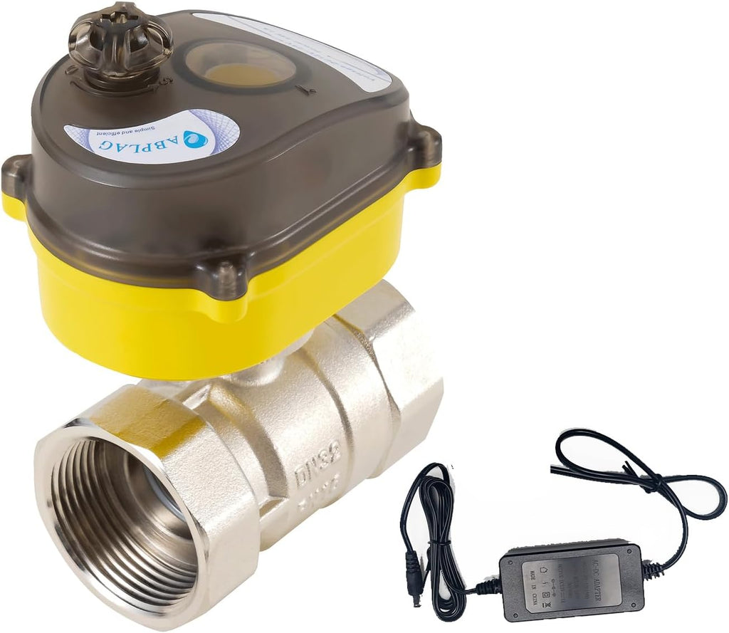 Smart Electric Ball Valve 1 inch Full bore Ball Valve Tuya APP Smart WiFi Water Shut-Off Valve, Actuator 24V AC110V-230V Power Adapter and Automatic Return Setting. Smart Timer Water Valve DN25MM