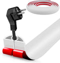 Floor Cord Cover Self Adhesive Cord Hider,10FT Cable Management, Extension Strip Protector for Wires, Prevent Cable Trips for Offices, Gyms, Exhibitions Cavity:0.3"(W) x 0.28"(H) White