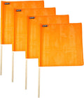 Mytee Products Orange Safety Flags for Trucks with Dowel, DOT Compliant - 18 Inch x 18 Inch High Visibility Vinyl Mesh Warning Flags, 4 Pack