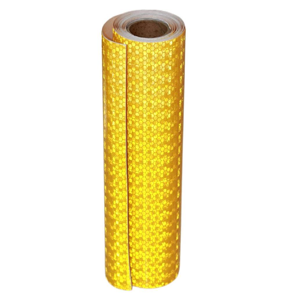 Reflective Tape Yellow 10 inch, Outdoor Waterproof High Visibility Warning Industrial Marking Tape, Safety Stickers (11 feet)