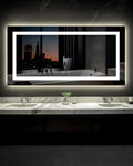 Ensenior LED Bathroom Mirror 72"x36" with Front and Backlight, Stepless Dimmable Wall Mirrors with Anti-Fog, Shatter-Proof, Memory, 3 Colors, Modern LED Vanity Mirror-ETL & FCC