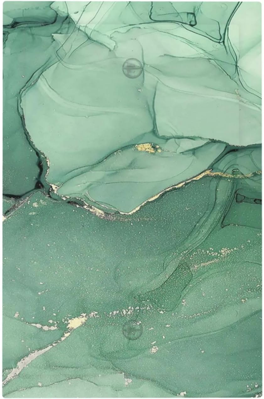 Light Switch Cover Plate Simple Green Marble 1 Gang No Device Blank Electrical Wall Plates Faceplate Decorative Switch Plate for living Room Office Decor