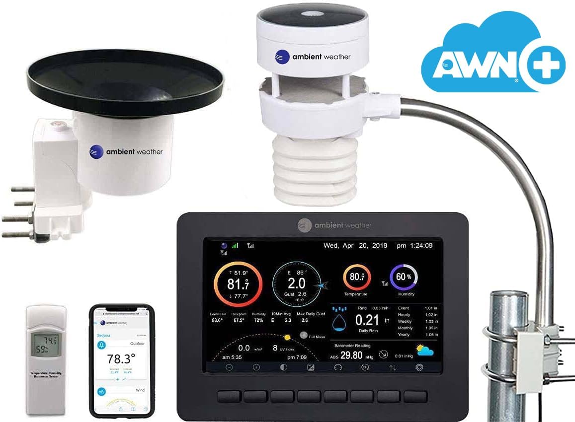 Ambient Weather WS-5000 Ultrasonic Smart Weather Station with AWN+ Included