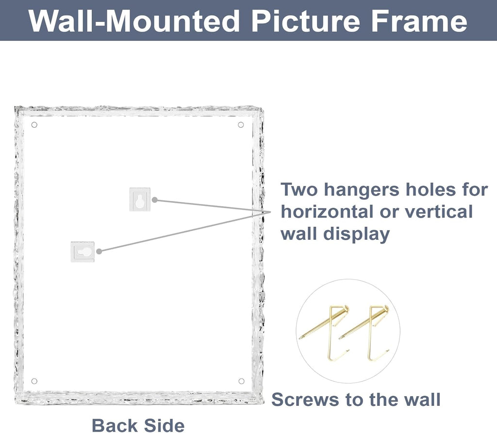 5x7 Picture Frames, Refined Crystal-Clear Acrylic Photo Frame, Wall & Tabletop Display Frames, Modern Floating Style for Home Office Decoration, Transparent (1 Pack)