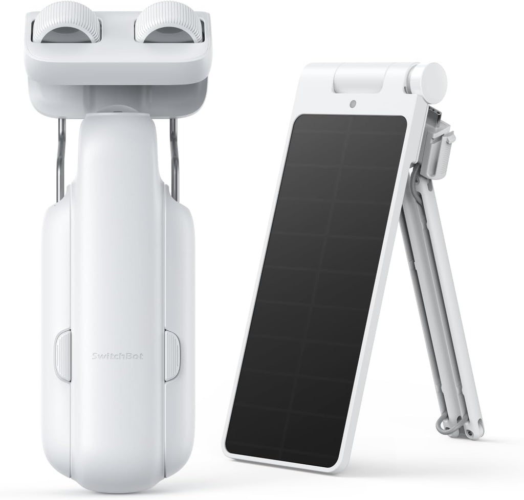 SwitchBot Smart Automatic Curtain Opener with Solar Panel - Bluetooth Remote Control with App/Timer, High-Performance Motor,Add SwitchBot Hub to Compatible with Alexa, Google Home, HomeKit