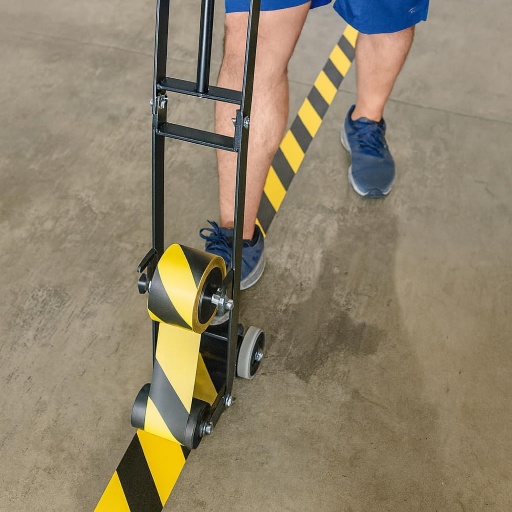 MAT Lane Marking Floor Tape Dispenser Industrial Hand-Push Tape Applicator, Ideal for Marking Safety Aisles, Traffic Lanes, Storage Areas Fits Tape Up to 4 Inches Wide (4-Inch Core) FMT-1