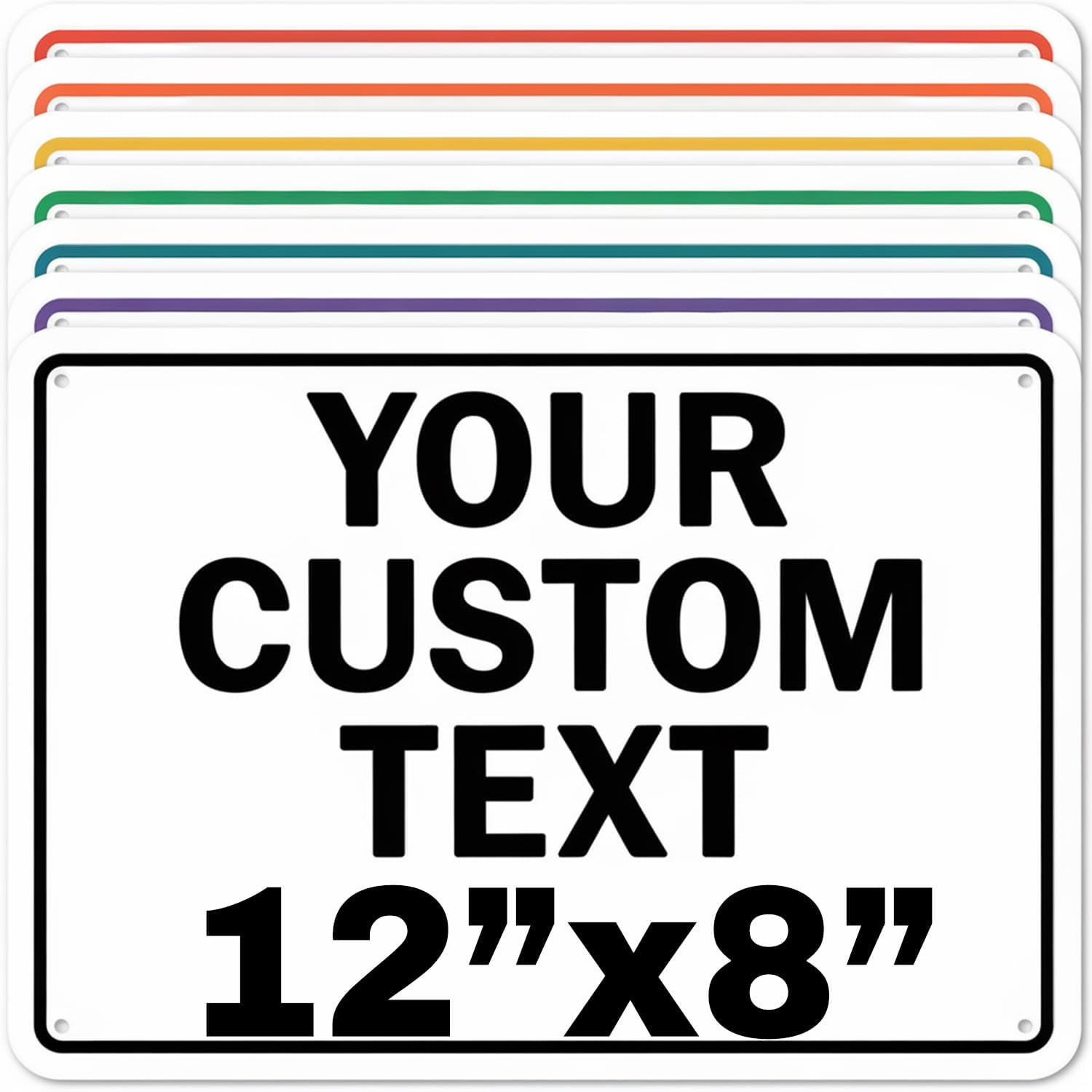 Custom Aluminum Signs – Personalized Weatherproof Metal Signs for Indoor & Outdoor Use – Multiple Sizes – Add Text/Logo – Optional Reflective & Double-Sided Printing – for Home, Business, Hazard, Garden, Door & Commercial Use (Rectangle 2, 12x8inch)