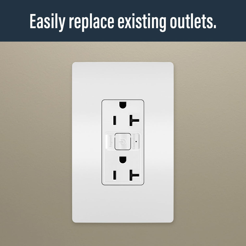 Legrand Radiant WNRR20WH 20 Amp Smart Outlet with Netatmo, Compatible with Alexa, Google Assistant & Apple HomeKit, 20A, White (1 Count)
