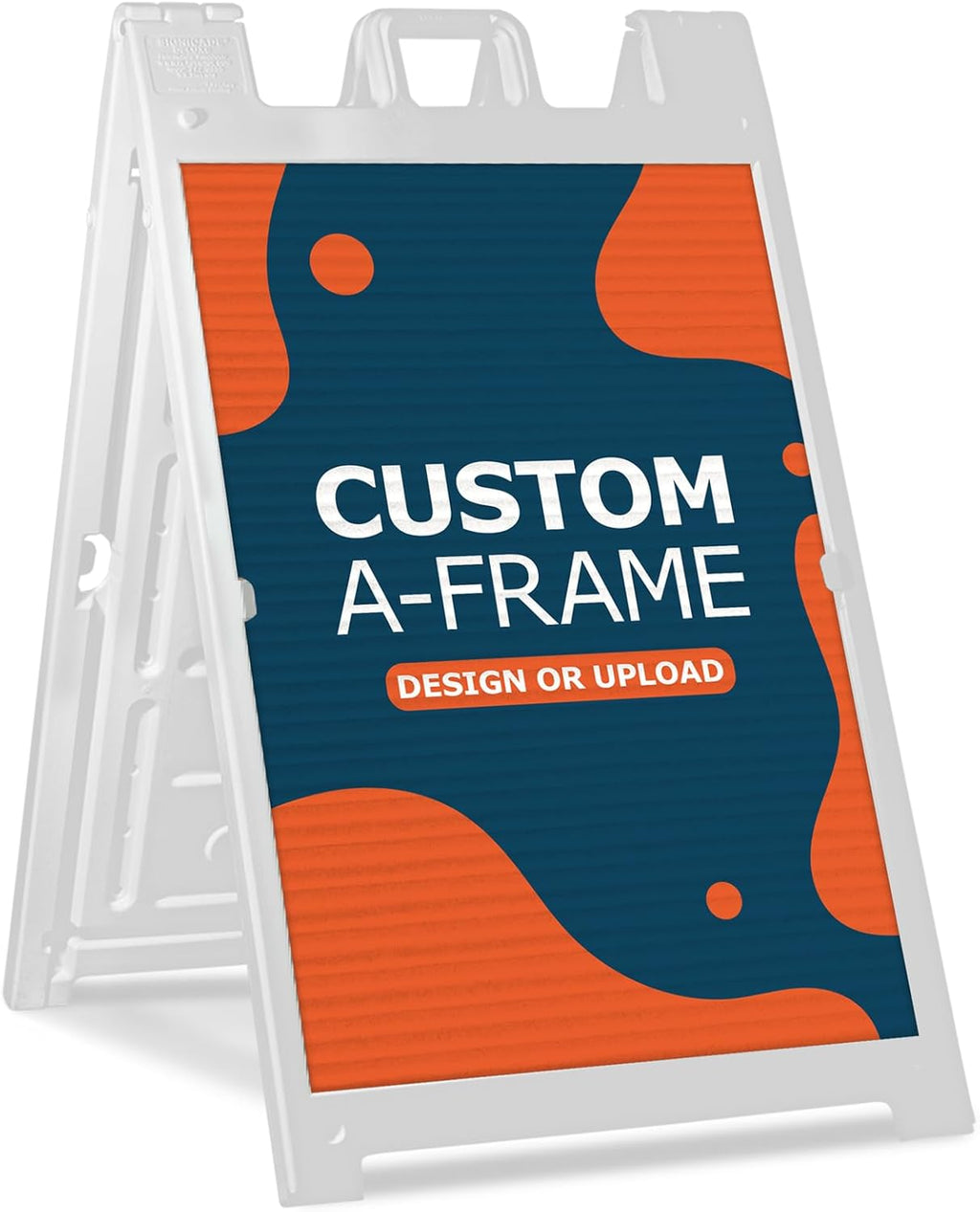 GotPrint Custom A-Frame Sign | 24"x36" Design Your Own Sign Add Text/Image/Logo | Signicade Outdoor Sandwich Board with Deluxe Stand, White