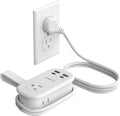ORICO 65W GaN Travel Power Strip with 7-in-1 Charging Ports (3 AC Outlets/2 USB-A/2 USB-C), Flat Plug and 4FT Extension Cord, Fast Charger for MacBook Pro/Air, iPad Pro, iPhone 17/16/15- AP3