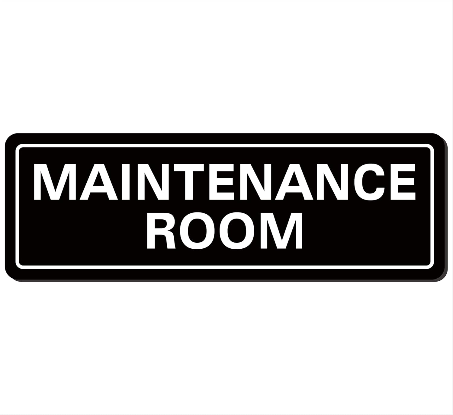 Maintenance Room Sign, Premium Durable Acrylic Material, Super Strong Adhesive, Quick Installation, Suitable for Your Home and Business (9 × 3 Inches, Black)