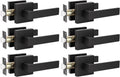 KNOBWELL 6 Pack Black Interior Door Handles for Left or Right Handing Passage Function Heavy Duty Matte Black Closet Door Handle Set, 2.07 lb One Lever