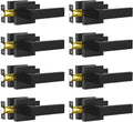Passage Door Lever, 8 Pack Matte Black Interior Door Handles for Hallway and Closet, Heavy Duty Square Interior Keyless Door Handles Non-Locking Door Knobs for Right & Left Side Door