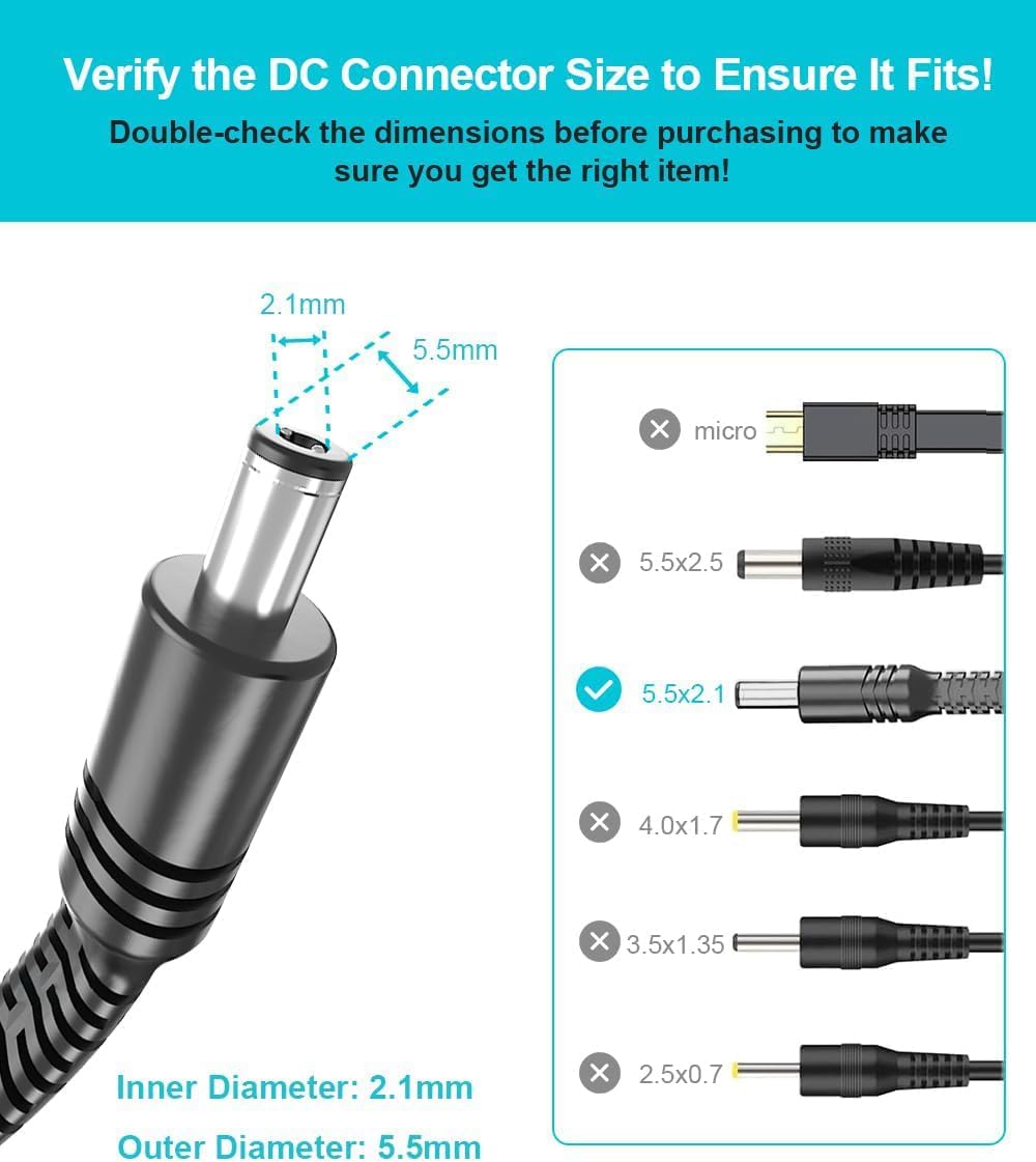 Basesailor 12V DC Power Extension Cable 30ft 2 Pack,9V 24V 5.5mm x 2.1mm 5521 Supply Adapter Plug Long Flat Extender Cord,Female to Male for CCTV Security Camera,LED Strip,Router,IP Network Cam,DVRs