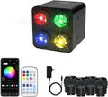 AZIMOM 4color 36W Twinkle Fiber Optic Starlight Box, 4Port Light Source Sound Activated Remote APP Control for Home Indoor Ceiling Car Headliner Star Lighting Decoration