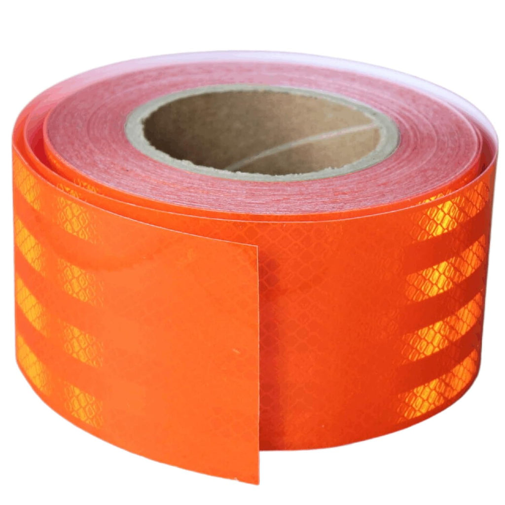 Non Fading Reflective Tape Orange 3 inch, Outdoor Waterproof High Visibility Warning Industrial Marking Tape, Safety Stickers (68 feet)