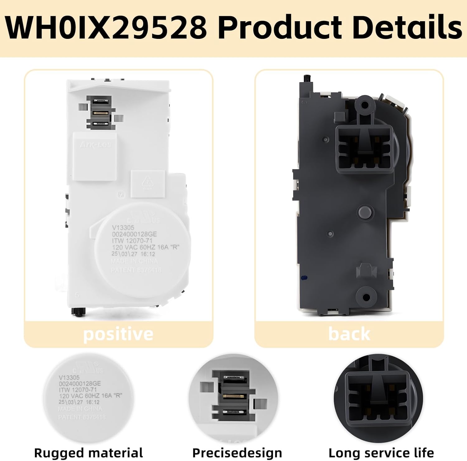 WH01X29528 Upgraded Washer Door Lock (OEM) Compatible with G.E Washing Machine,Replacement for AP6985313,EAP12749276,4958749,PS12749276,PD00060769.