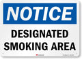 SmartSign “Notice - Designated Smoking Area” Sign | 10" x 14" 3M Reflective Aluminum