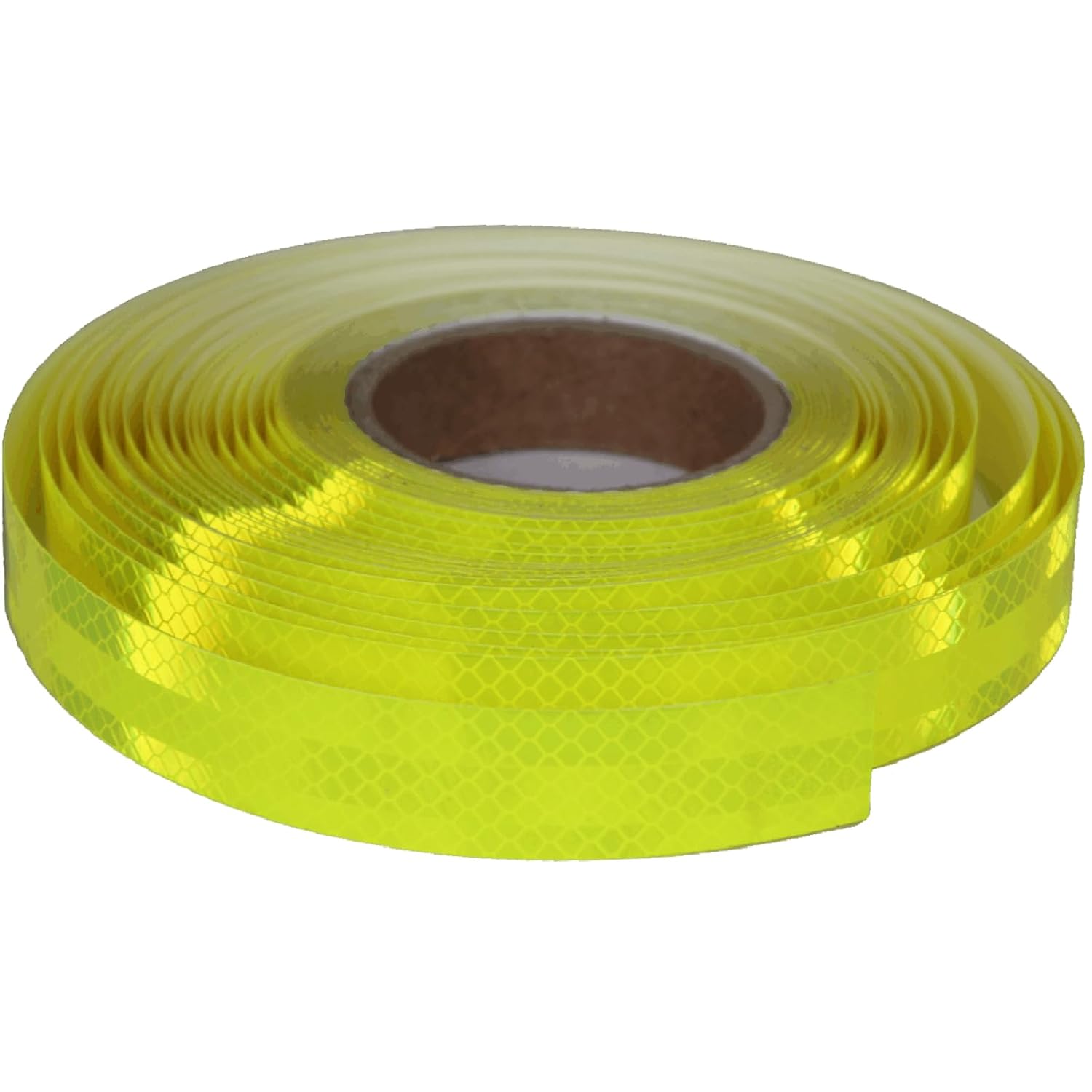 Non Fading Fluorescent Yellow Reflective Tape Outdoor Waterproof 1 inch Wide, High Visibility Warning Safety Industrial Marking Tape (168 feet)