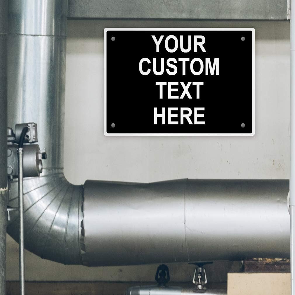 Aluminum Weatherproof Metal Sign Multiple Sizes Custom Personalized Text Here Black White Traffic Regulation Horizontal Street Signs 24x18Inches