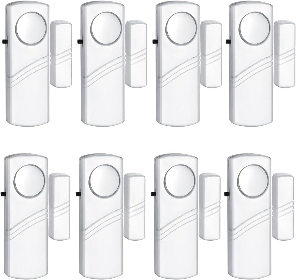 Security Door Window Alarm, Wireless Sensor Door Window Burglar Alarm, Door Alarms for Kids Safety, Easy Installation Doorbell Alarms for Office House Window Pool (8 Pack)