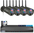 【2-Way Audio & 90 Days Storage】 Wireless Security Camera System, Wireless Cameras for Home Security, Outdoor WiFi Video Surveillance Systems