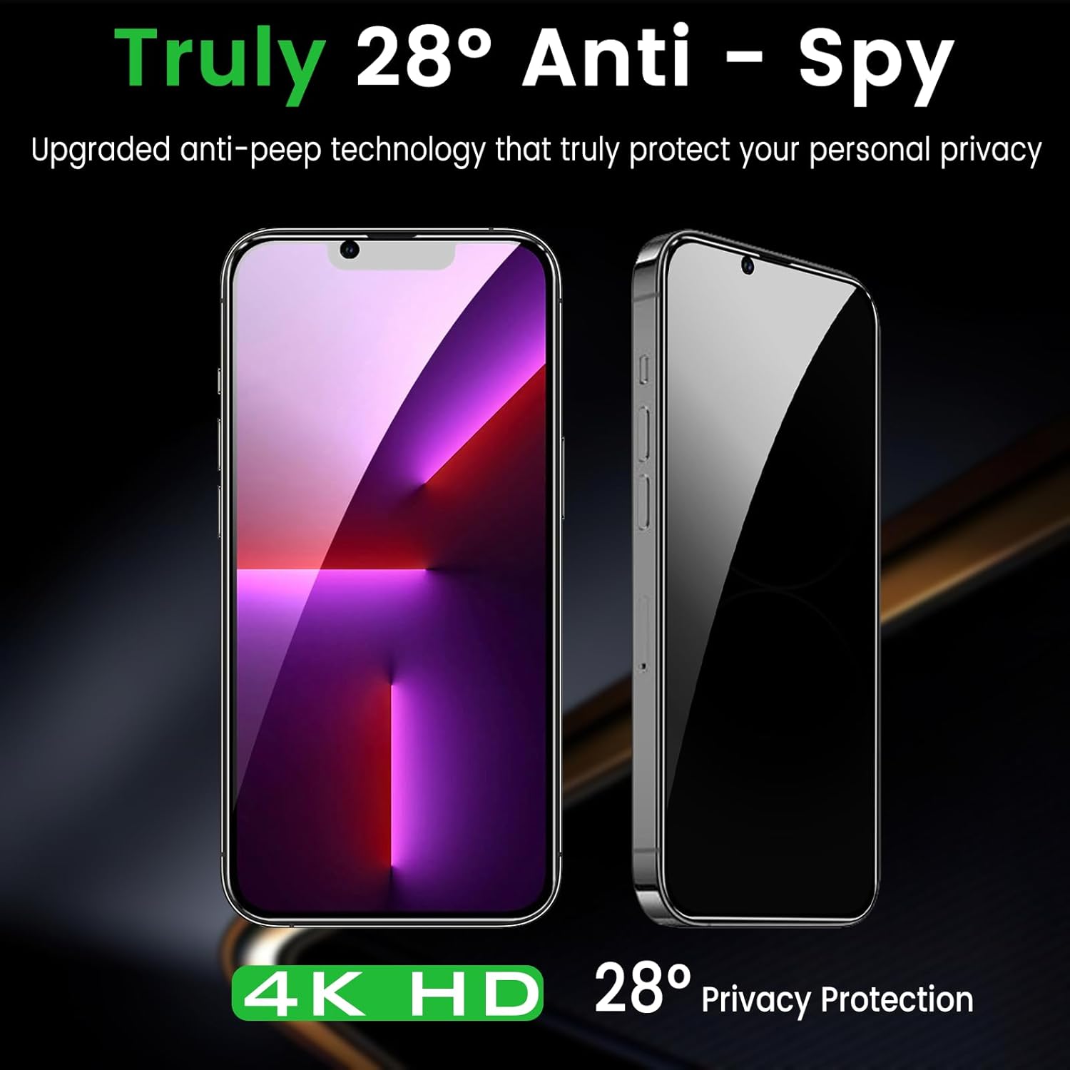 3 Pack Privacy Screen Protector for iPhone 13 6.1 Inch with 3 Pack Camera Lens Protector, Anti Spy Tempered Glass Film, Anti-Scratch, Touch Sensitive, Case Friendly