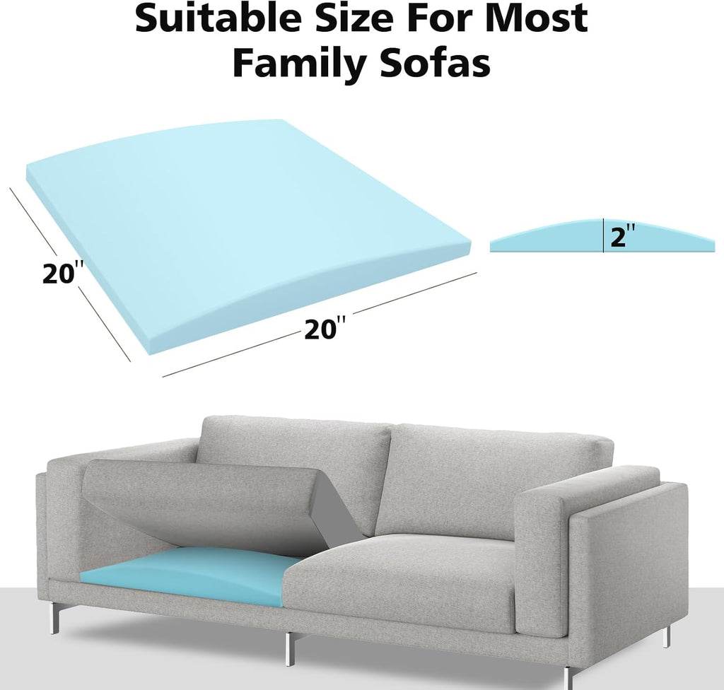 Couch Cushions Support for Sagging Seat -20"X 20"Curved Foam Sofa Cushion Support Board,Blue Couch Supporterfor Under The Cushions,Set of 3