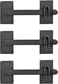 Renovators Supply Manufacturing Black Iron Gate Flip Latch 12" Large Antique Two Sided Flip Locks Rust Resistant Powder Coated Barn Door and Fence Gate Latches with Hardware Pack of 3