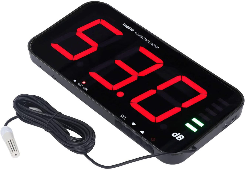 Wall Hanging Sound Level Meter, 30-130 DB Decibel Meter Sound Level Reader 13in Digital Screen Noise Monitoring Device for Office