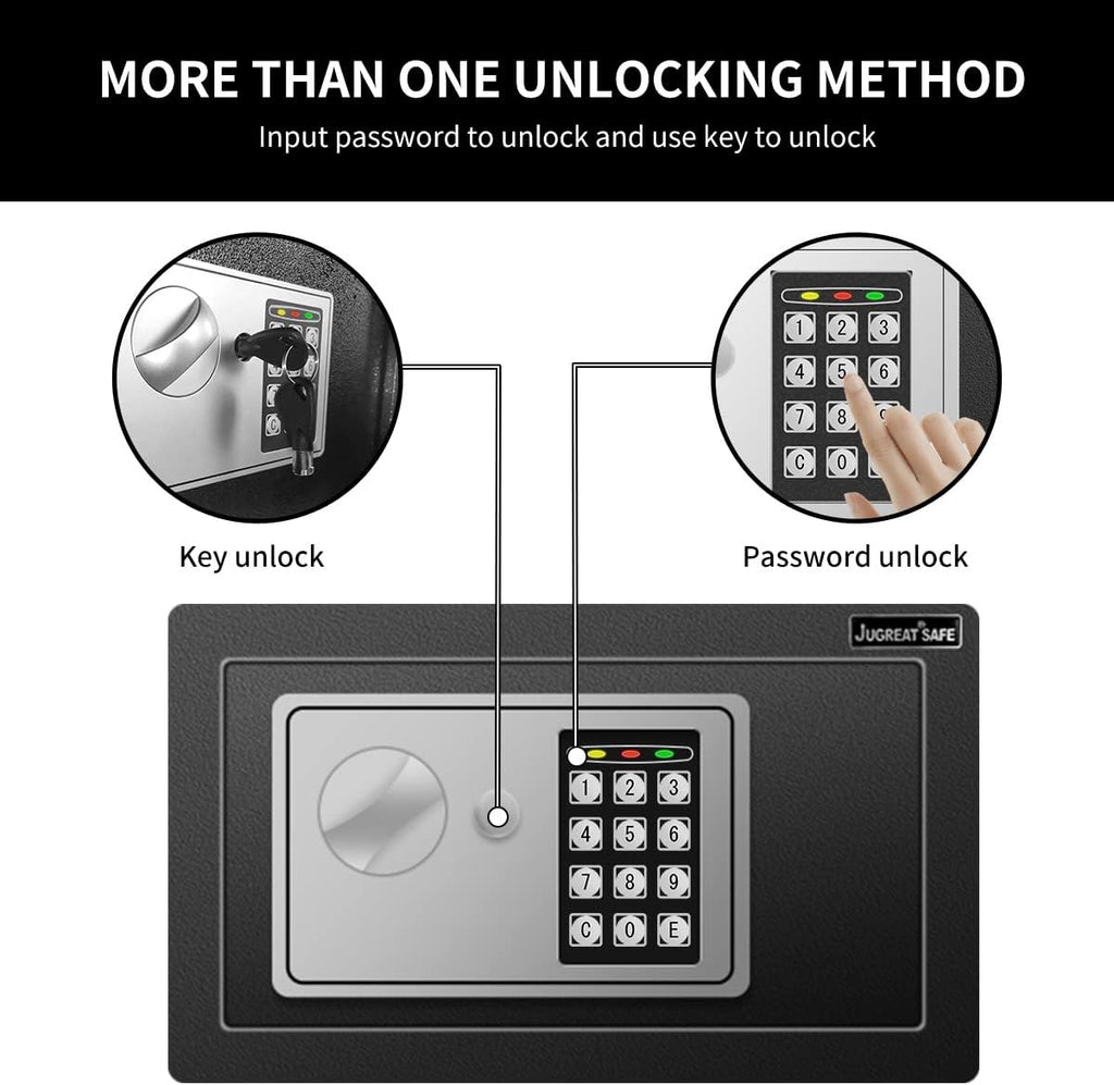 JUGREAT 37 Keys Cabinet with Sensor Light,Electronic Key Safe,Pin Code Keyless Storage Box for Keys,Secure Wall Mount Safe with 37 Key Tags