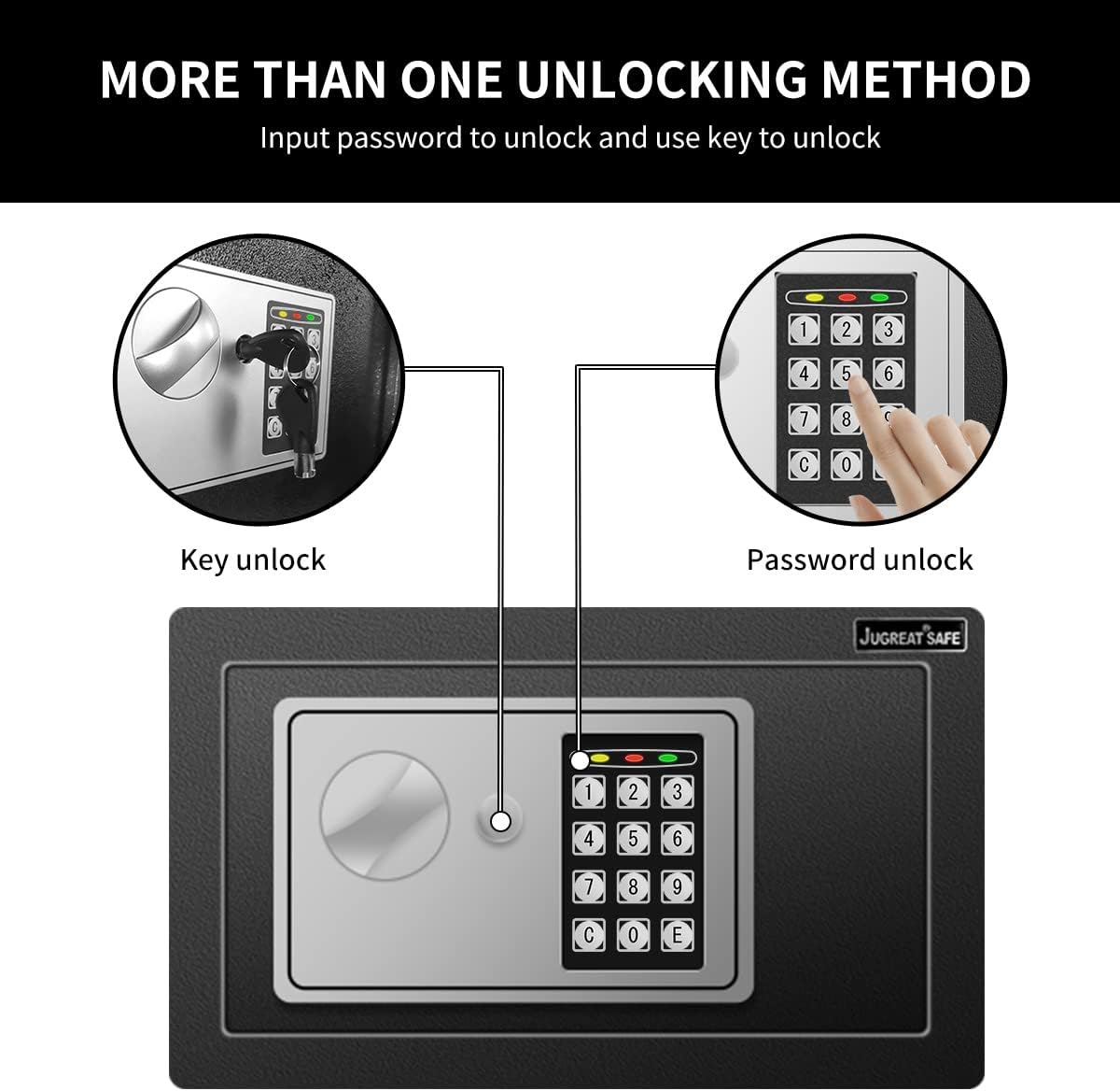 JUGREAT 37 Keys Cabinet with Sensor Light,Electronic Key Safe,Pin Code Keyless Storage Box for Keys,Secure Wall Mount Safe with 37 Key Tags