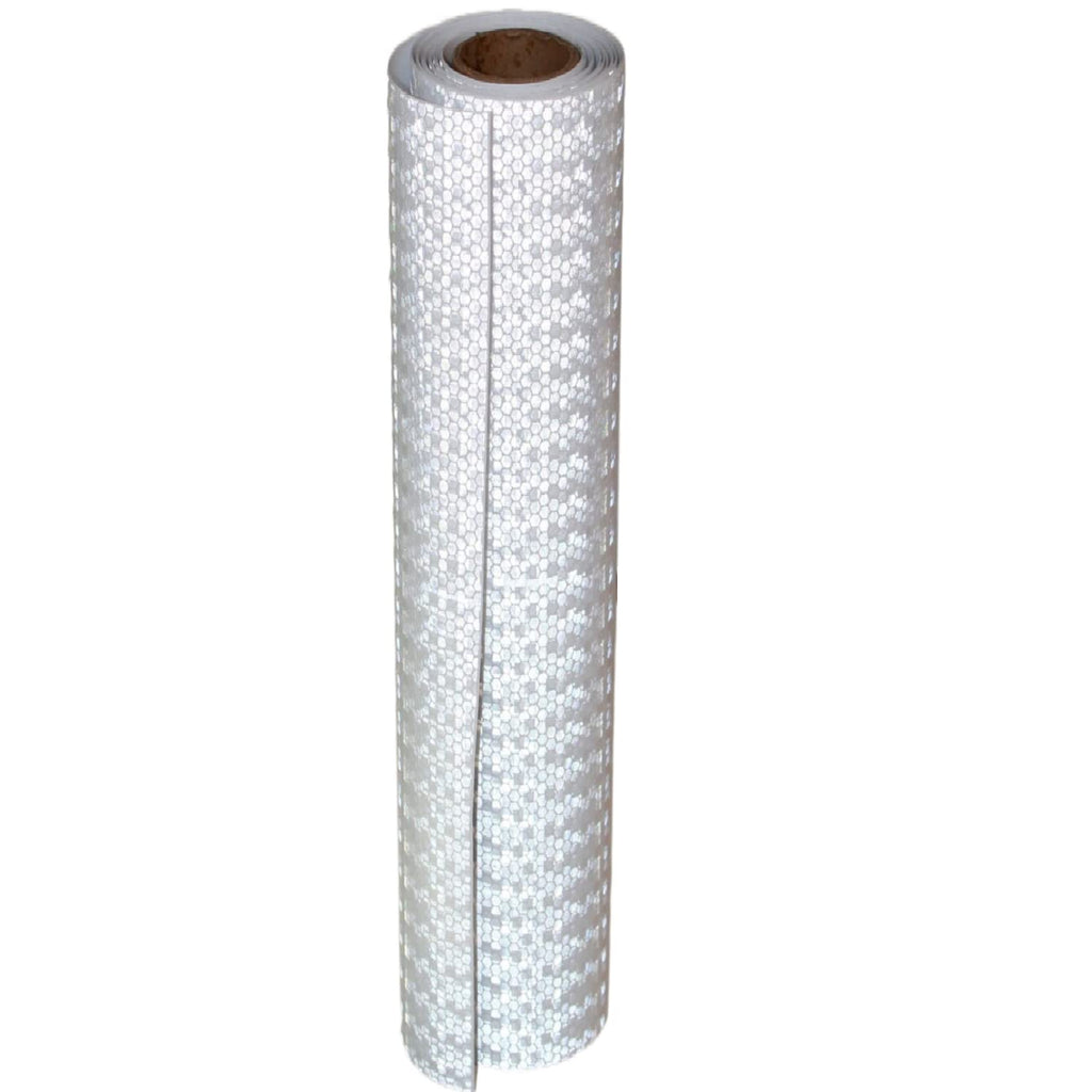 White Reflective Tape Outdoor Waterproof 12 inch, High Visibility Warning Industrial Marking Tape, Safety Stickers (11 feet)