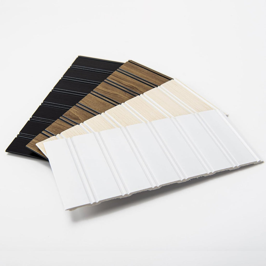 Art3d Wainscoting Wall Panel 4-Pieces Sample Kit, Beadboard Panels for Walls, 4 Color Polystyrene Board and Batten Wall Panel Sample Kit