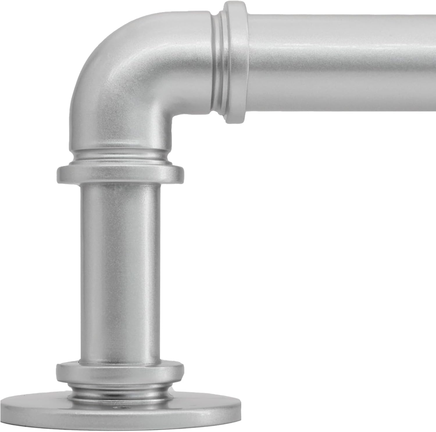 Silver Curtain Rods 18 to 45 in,Wraparound Curtain Rods,Adjustable Length,1 in Diameter Pipe,Wall or Ceiling Mounted,for Bedroom and Living Room (Silver 18” to 45”)