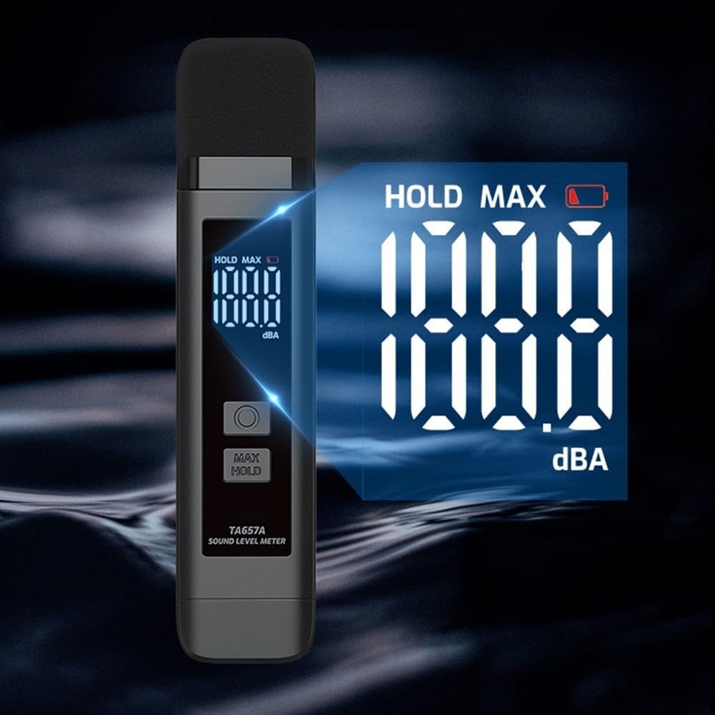 Decibel Meter Noise Tester, Decibel Meter With Large LCD Screen & Memory For Detailed Sound Level In & Environmental Areas