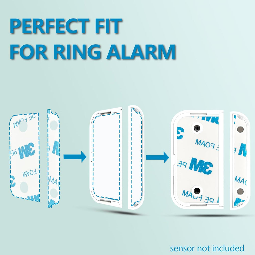 Adhesive Replacement Strips for Ring Contact Sensor 2nd Gen, Pre-Cut Double-Sided Tape 12-Pack, Compatible for Ring Door Sensor, Easy Installation & 100% Fit(White)