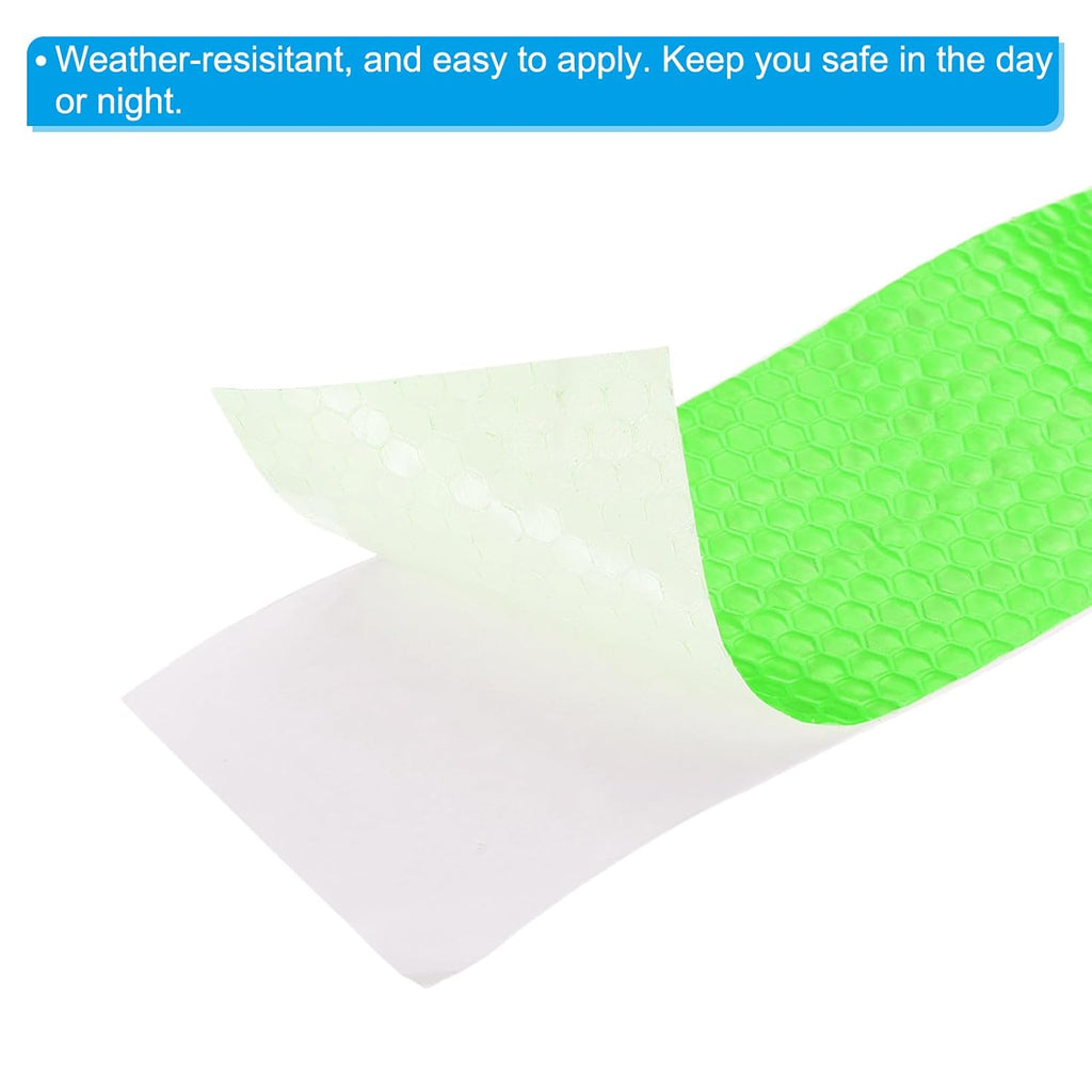 PATIKIL 6 Inch x 10 ft Reflective Tape, 1 Roll Waterproof Self Adhesive High Visibility Caution Warning Safety Tape Reflector with Scraper for Trucks Trailers Cars, Green