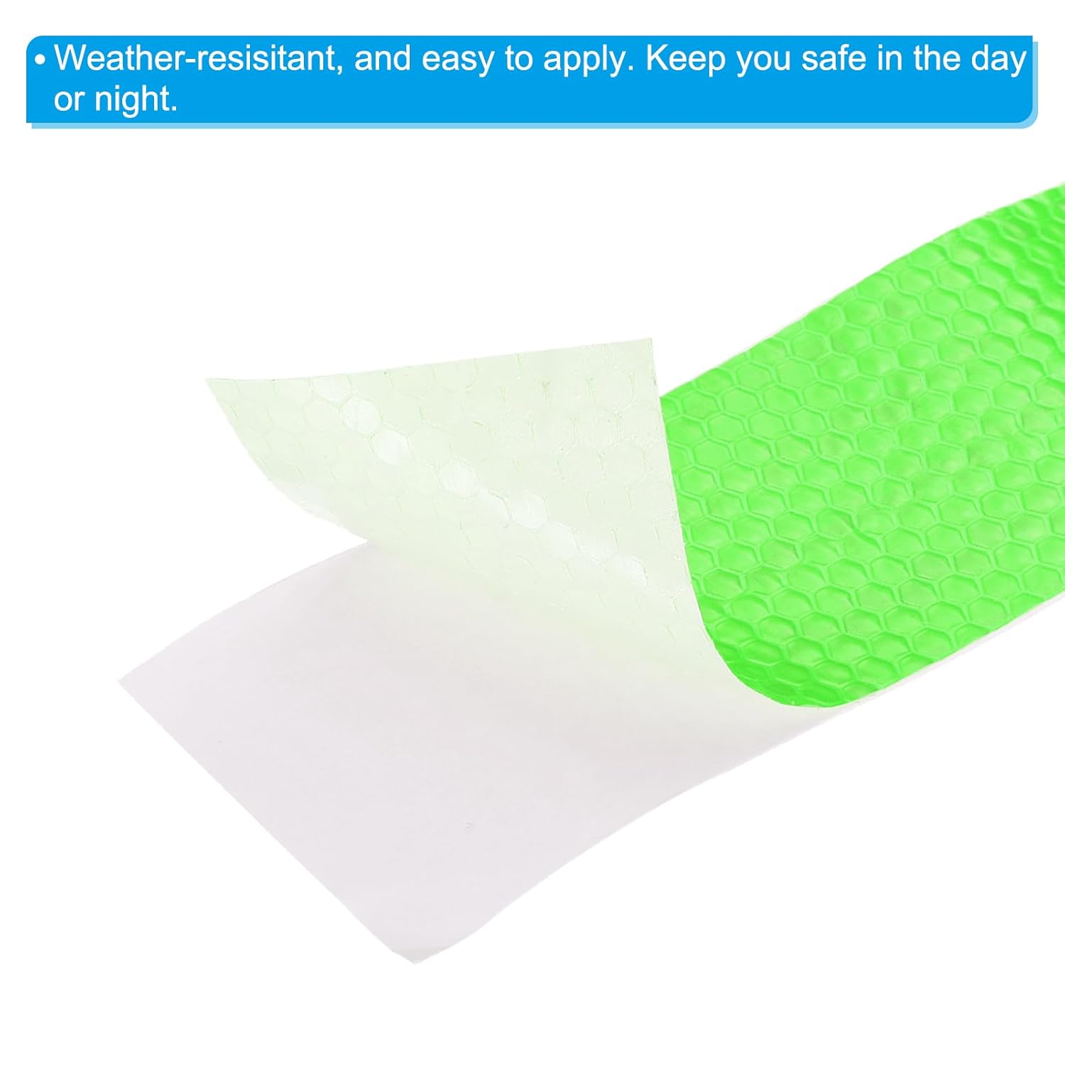 PATIKIL 6 Inch x 10 ft Reflective Tape, 1 Roll Waterproof Self Adhesive High Visibility Caution Warning Safety Tape Reflector with Scraper for Trucks Trailers Cars, Green