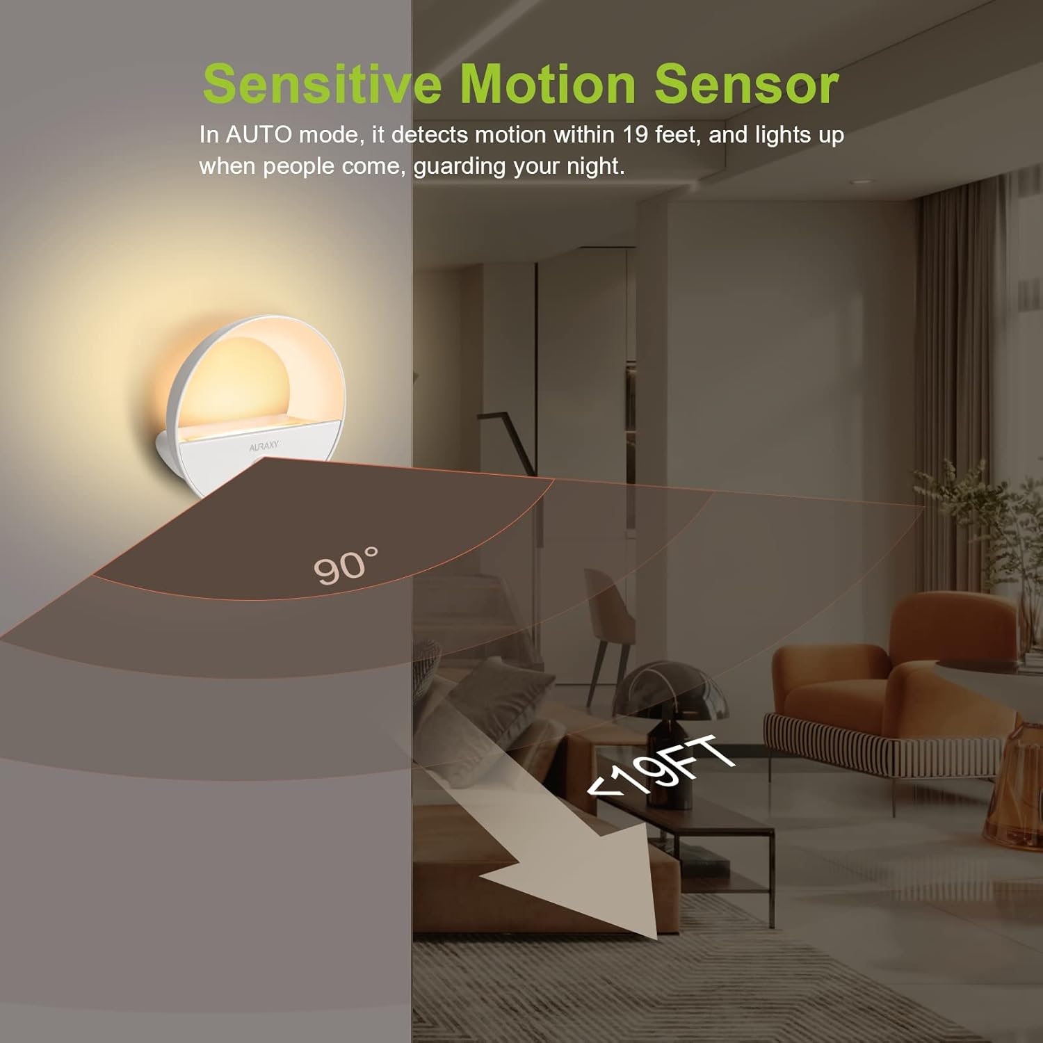 Rechargeable Battery Night Light, Motion Sensor Night Light, LED Warm White Magnetic Stick-on Motion Sensored Hallway Light, with Dusk to Dawn Sensor for Stairs, Wall, Closet, Cabinet (3 Pack)