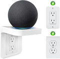 Outlet Shelf, Bathroom Wall Holder with Built-in Cable Management, Wall Organizer for Smart Home Decor Space Saving Electric Toothbrush Use as Echo Holder (Decora-style rectangular, 1, Pack)