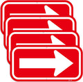 Directional Arrow Sign 4-Pack (12×6 Inches) - Red & White Right Arrow Traffic Sign, Indoor/Outdoor Wayfinding for Parking Lots, Garages, Businesses