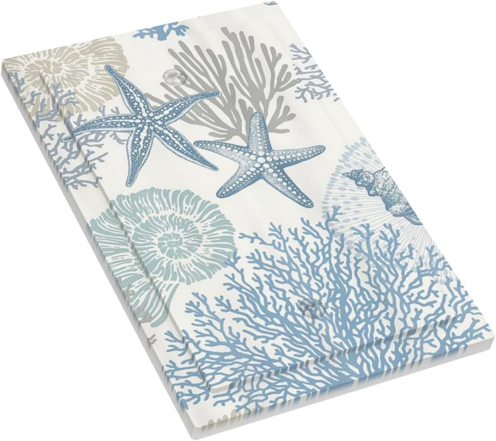 Decorative Light Switch Plate Covers Blue Starfish Coral Seaweed 1 Gang No Device Single Blank Outlet Covers Wall Plate Light Switch Cover Plate for Bathroom Bedroom Decor