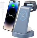 3 in 1 Charging Station for Apple Device, Wireless Charger for iPhone 16 15 14 13 12 11 Pro Max & Apple Watch iwatch- Charging Stand Dock for AirPods