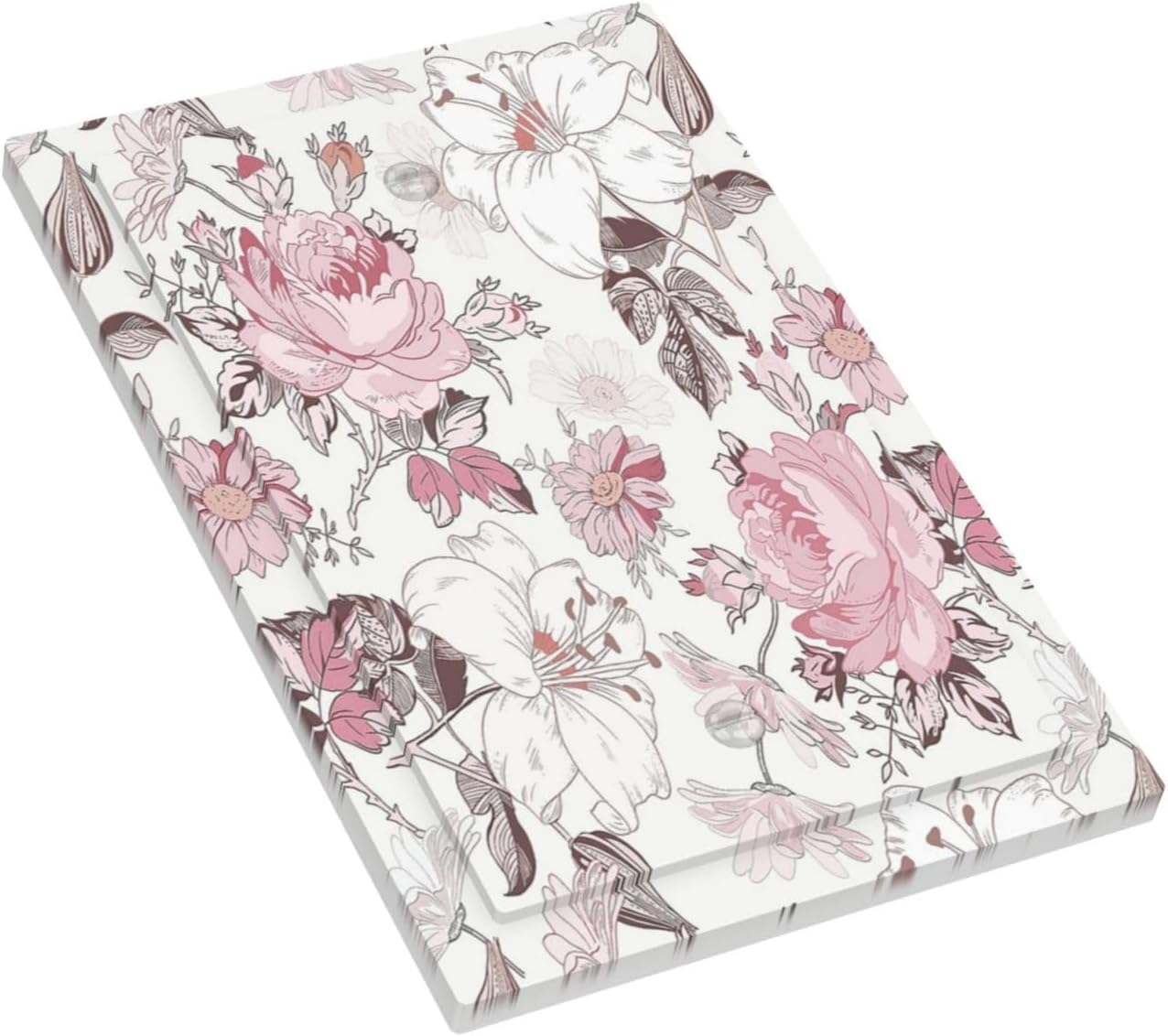 Light Switch Cover Plate Modern Watercolor Flower Pink White Wildflower 1 Gang No Device Blank Electrical Wall Plates Faceplate Decorative Switch Plate for Bedroom Home Decor